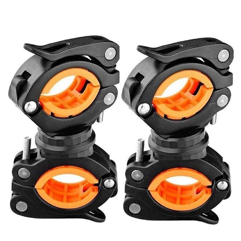 COSOOS 2 Pack Flashlight Mount Holder, Universal Bicycle Led Light Mounting Holder 360Â° Rotation Clip Clamp for Flashlight, Cycling, Riding - Image 1